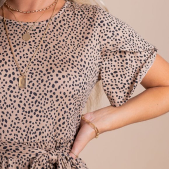 Elegant Asymmetrical Brown Dress - Picture 4 of 15